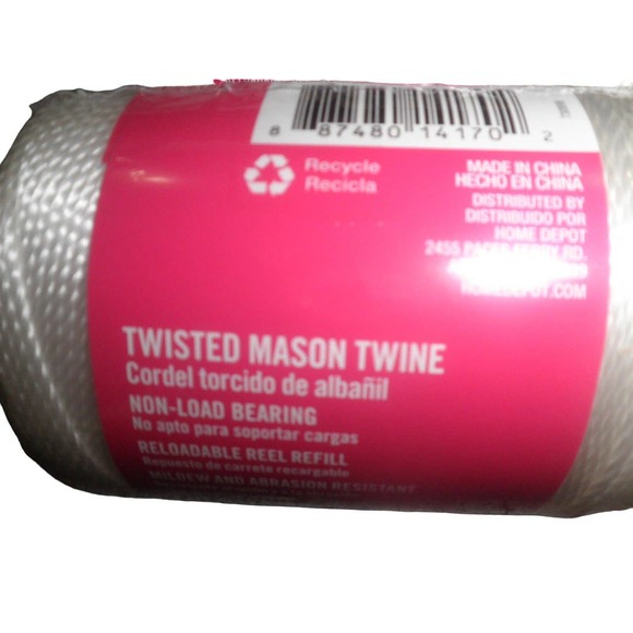 (4 Rolls) 1/16"D x 1000 ft. White Twisted Polypropylene Mason Twine - Picture 2 of 4